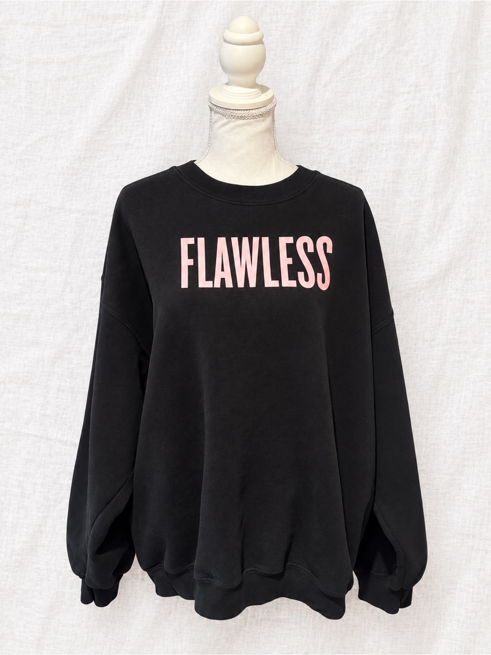 Beyoncé Flawless Black & Pink Oversized Crewneck Sweatshirt XL